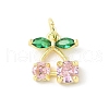 Brass Micro Pave Cubic Zirconia Pendants KK-Z101-06G-2