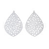 Non-Tarnish 201 Stainless Steel Filigree Big Pendants STAS-S118-050-1