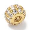 Rack Plating Brass Micro Pave Cubic Zirconia Beads KK-L224-017G-2