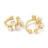 Rack Plating Brass ABS Imitation Pearl Clip-on Earrings EJEW-B061-10G-2