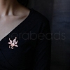 Maple Leaf Alloy Full Crystal Rhinestone Brooches for Backpack Clothes PW-WG34212-01-3