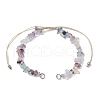 Natural Fluorite Chip Nylon Braided Beaded Bracelet Making AJEW-JB01296-08-1