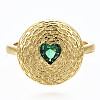 Brass Micro Pave Cubic Zirconia Cuff Rings RJEW-S045-071-NR-3