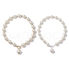 2Pcs 2 Colors Imitation White Pearl Acrylic Beaded Necklaces NJEW-JN05122-2