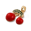Brass Micro Pave Cubic Zirconia Pendants KK-V009-15G-02-2