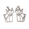 Non-Tarnish 201 Stainless Steel Origami Pendants STAS-K251-043P-1
