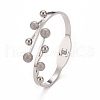 201 Stainless Steel Branch and Leaf Open Cuff Bangle BJEW-G648-02P-3