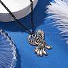 Alloy Enamel Black & White Pendant Necklaces NJEW-JN05121-03-1