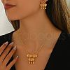 Geometric Hollow Tube Fringe Brass Stud Earrings & Pendant Necklaces Sets for Women Party BW3391-3