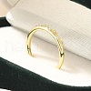 Real 18K Gold Plated Rack Plating Brass Micro Pave Cubic Zirconia Cuff Finger Rings for Women RJEW-C115-01G-2