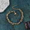 304 Stainless Steel Bowknot Link Chain Bracelets for Women BJEW-F488-13G-1