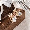 Brass Micro Pave Cubic Zirconia Stud Earrings EJEW-D288-18G-1