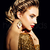 FIBLOOM 3 Pair 3 Color Alloy Rhombus Dangle Earrings for Women EJEW-FI0001-08-4