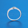 Twist Brass Micro Pave Clear Cubic Zirconia Finger Rings FS-WG5C18D-02-2