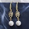 Brass Micro Pave Clear Cubic Zirconia Dangle Earrings EJEW-F362-04G-1