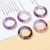 Natural Amethyst Plain Band Finger Rings PW-WG26698-02-1