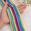 10 Strands 10 Colors Flat Round Eco-Friendly Handmade Polymer Clay Beads CLAY-SZ0002-04B-5