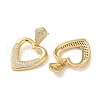 Brass Pave Cubic Zirconia Stud Earrings EJEW-M258-07G-2