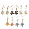 5 Pairs 5 Color Lampwork Starfish Dangle Earrings EJEW-JE05443-S-1