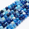 Natural Striped Agate/Banded Agate Bead Strands X-G-K155-B-6mm-02-1