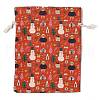 Christmas Theme Cloth Printed Storage Bags ABAG-F010-02C-01-1