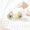 Brass Micro Pave Clear Cubic Zirconia Stud Earrings EJEW-A128-02G-1