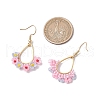 Resin & Glass Seed Beads Teardrop Dangle Earrings EJEW-MZ00401-01-3