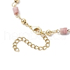 Brass Natural Rhodonite Link Bracelets for Women BJEW-JB11683-05-4