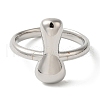 Initials Brass Open Cuff Ring for Women RJEW-N046-02I-P-1