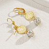Fashionable Brass Coin with Round Tassel Hoop Earrings JS4120-3