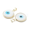 Handmade Evil Eye Lampwork Pendants LAMP-F031-02G-03-3
