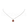 Natural Rudraksha Round Beaded Pendant Necklace NJEW-JN04203-01-4