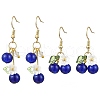 304 Stainless Steel Glass Blueberry Dangle Earrings EJEW-JE06251-02-2
