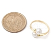 Round Shell Pearl Beaded Cuff Rings for Women RJEW-TA00152-3