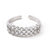 Clear Cubic Zirconia Open Cuff Ring RJEW-E072-10P-2