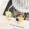 Oval 304 Stainless Steel Open Cuff Rings RJEW-Z078-09G-3