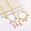 304 Stainless Steel Enamel Charms Bracelets & Hoop Earrings & Pendant Necklaces Sets FS-WGFBDE5-01-1