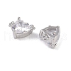 Brass Micro Pave Clear Cubic Zirconia Pendants KK-K351-45B-P-2