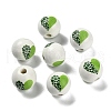St. Patrick's Day Series Printed Schima Wood European Beads WOOD-V002-01E-1