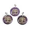 Natural Amethyst Flat Round Pendants G-Q188-01P-09-1