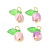 4Pcs Flower Shape Synthetic Shell Charms PALLOY-JF03862-2