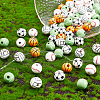 SUNNYCLUE 100Pcs 5 Style Painted Natural Wood European Beads WOOD-SC0001-40-4