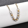304 Stainless Steel Round Beads Link Bracelets BJEW-Q038-07GP-3