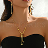 Fashionable Brass Round Women's Earrings & Necklace Sets for Party Date KF4086-3