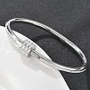 304 Stainless Steel Rhinestone Bangles for Women BJEW-Z092-04P-1
