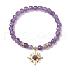 Natural Gemstone Beaded Stretch Bracelets BJEW-JB11439-3