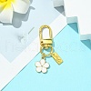 Alloy Enamel Flower Pendant Decorations HJEW-YW00003-5
