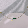 Synthetic Malachite Charm Bracelet NV7444-5-1