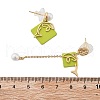 Brass Imitation Pearl Stud Earrings EJEW-D301-04G-5