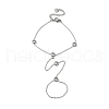 Stainless Steel & Falt Round Glass Ring Bracelets for Women BJEW-G719-03P-1